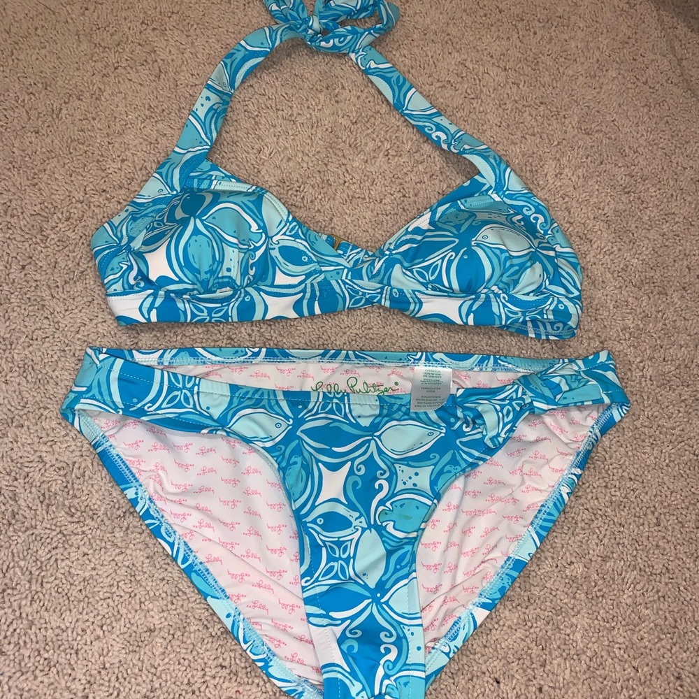 Lily Pulitzer Blue Bikini Small